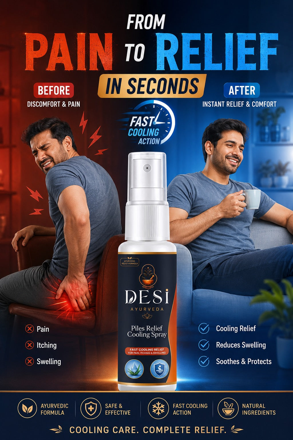 DESI Ayurveda Piles Relief Cooling Spray