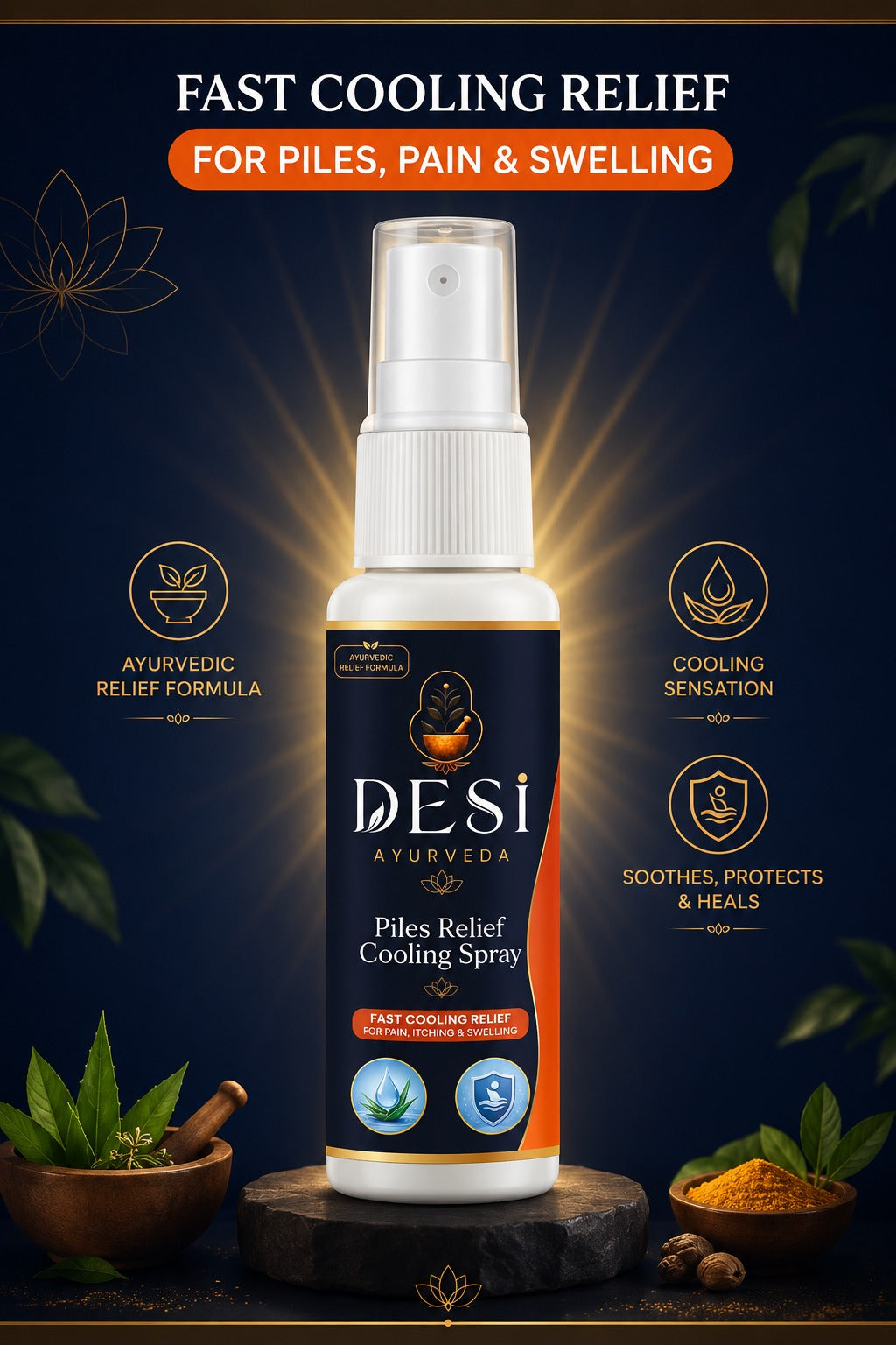 DESI Ayurveda Piles Relief Cooling Spray